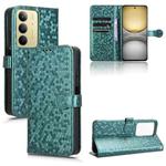 For Realme C75 4G Honeycomb Dot Texture Leather Phone Case(Green)