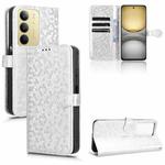 For Realme C75 4G Honeycomb Dot Texture Leather Phone Case(Silver)