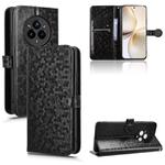For Realme 14 Pro Honeycomb Dot Texture Leather Phone Case(Black)