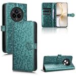 For Realme 14 Pro Honeycomb Dot Texture Leather Phone Case(Green)