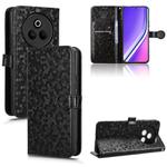 For Realme P3 Pro Honeycomb Dot Texture Leather Phone Case(Black)