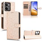 For Realme 14 5G Honeycomb Dot Texture Leather Phone Case(Gold)
