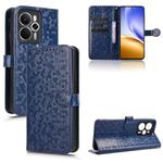 For Realme 14 5G Honeycomb Dot Texture Leather Phone Case(Blue)