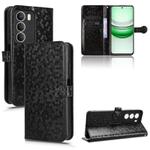 For Realme 14x 5G Malaysia / V70 Honeycomb Dot Texture Leather Phone Case(Black)