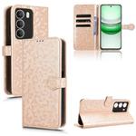 For Realme 14x 5G Malaysia / V70 Honeycomb Dot Texture Leather Phone Case(Gold)