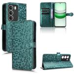 For Realme 14x 5G Malaysia / V70 Honeycomb Dot Texture Leather Phone Case(Green)
