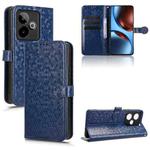 For Realme GT 7 5G Global Honeycomb Dot Texture Leather Phone Case(Blue)