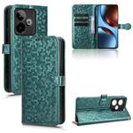 For Realme GT 7 5G Global Honeycomb Dot Texture Leather Phone Case(Green)