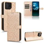 For Asus ROG Phone 8 Honeycomb Dot Texture Leather Phone Case(Gold)