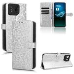 For Asus ROG Phone 8 Pro Honeycomb Dot Texture Leather Phone Case(Silver)