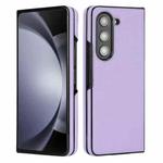 For Samsung Galaxy Z Fold5 5G Cross Pattern Foldable Phone Case(Purple)