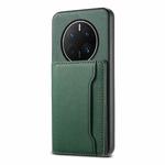 For Huawei Mate 50 Pro Calf Texture Card Bag Design Full Coverage Phone Case(Green)