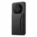 For Huawei Mate 60 Calf Texture Card Bag Design Full Coverage Phone Case(Black)
