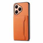 For Huawei Pura 80 5G Calf Texture Card Bag Design Full Coverage Phone Case(Orange)