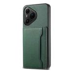 For Huawei Pura 80 Pro / 80 Pro+ 5G Calf Texture Card Bag Design Full Coverage Phone Case(Green)