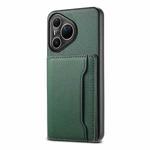 For Huawei Pura 80 Ultra 5G Calf Texture Card Bag Design Full Coverage Phone Case(Green)