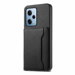 For Xiaomi Redmi Note 12 Pro 4G Calf Texture Card Bag Design Full Coverage Phone Case(Black)