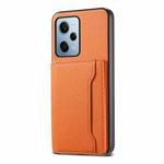 For Xiaomi Redmi Note 12 Pro 4G Calf Texture Card Bag Design Full Coverage Phone Case(Orange)