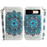 For Google Pixel 8a 3D Colored Horizontal Flip Leather Phone Case(Peacock Wreath)