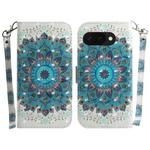 For Google Pixel 9a 3D Colored Horizontal Flip Leather Phone Case(Peacock Wreath)