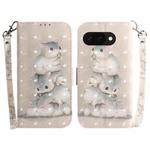 For Google Pixel 9a 3D Colored Horizontal Flip Leather Phone Case(Squirrels)