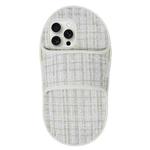 For iPhone 15 Pro Max Creative Flannel Slipper Design TPU Phone Case(Grey)