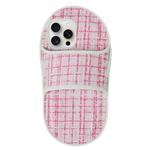 For iPhone 15 Pro Max Creative Flannel Slipper Design TPU Phone Case(Light Red)