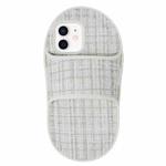 For iPhone 11 Creative Flannel Slipper Design TPU Phone Case(Grey)