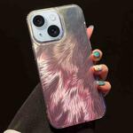 For iPhone 15 Foxtail Bronzing Laser Gradient Phone Case(Pink)