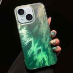 For iPhone 15 Foxtail Bronzing Laser Gradient Phone Case(Green)