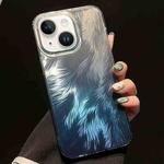 For iPhone 14 Foxtail Bronzing Laser Gradient Phone Case(Blue)