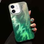 For iPhone 12 Foxtail Bronzing Laser Gradient Phone Case(Green)