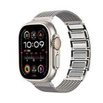 For Apple Watch Series 6 44mm Magnetic Clasp Braided Chain Stainless Steel Watch Band(Frosted Gold)