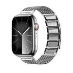 For Apple Watch Series 3 38mm Magnetic Clasp Braided Chain Stainless Steel Watch Band(Silver)