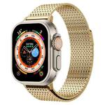 For Apple Watch Series 7 45mm Milanese Loop Magnetic Clasp Stainless Steel Watch Band(Gold)