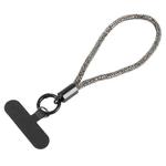 Sparkling Diamond Round Anti-lost Rope Short Lanyard(Black)