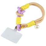 Pearl Splicing Round Twist Rope Short Lanyard(Yellow Purple)