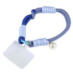 Pearl Splicing Round Twist Rope Short Lanyard(Dark Blue Blue)