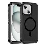 For iPhone 15 Plus / 14 Plus Guard Magsafe Magnetic Ring Matte Phone Case(Black)