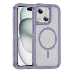 For iPhone 15 Guard Magsafe Magnetic Ring Matte Phone Case(Light Purple)