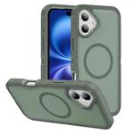 For iPhone 16 Guard Magsafe Magnetic Ring Matte Phone Case(Green)