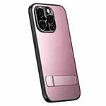 For iPhone 15 Pro Max R-JUST RJ-61 Electroplating Frosted TPU + PC Phone Case with Holder(Pink)