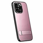 For iPhone 12 Pro R-JUST RJ-61 Electroplating Frosted TPU + PC Phone Case with Holder(Pink)