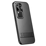 For vivo S18 Pro R-JUST RJ-61 Electroplating Frosted TPU + PC Phone Case with Holder(Grey)