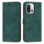 For OnePlus 13T 5G Skin Feel Stripe Pattern Leather Phone Case with Lanyard(Green)