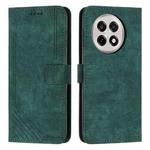 For OnePlus 13R 5G Skin Feel Stripe Pattern Leather Phone Case with Lanyard(Green)