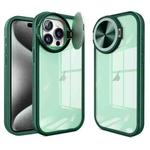 For iPhone 15 Pro Max Round Camshield TPU Hybrid PC Phone Case(Green)