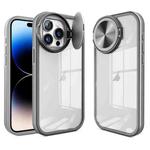 For iPhone 14 Pro Round Camshield TPU Hybrid PC Phone Case(Grey)