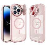 For iPhone 14 Pro Max Round Camshield MagSafe TPU Hybrid PC Phone Case(Pink)