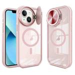 For iPhone 13 Round Camshield MagSafe TPU Hybrid PC Phone Case(Pink)